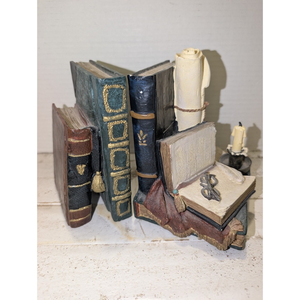 Vintage Writer's Desk Book Themed Wax Candle Bookends - Figi Graphics 6" Tall